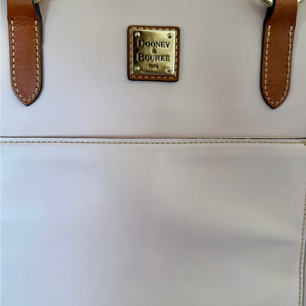 Dooney & Bourke Blush Pink Leather Tote with Brown Braided Handles - Picture 5 of 5